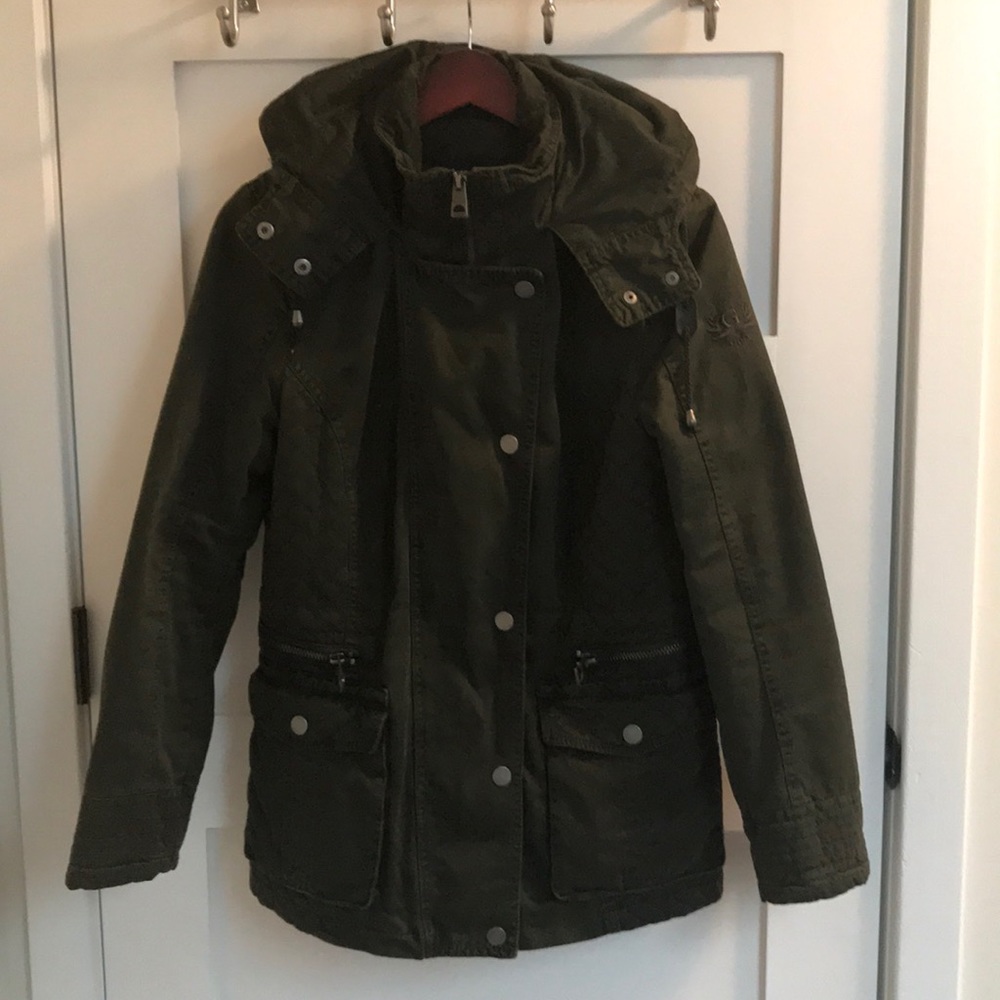 Guess canvas jacket with quilted satin lining